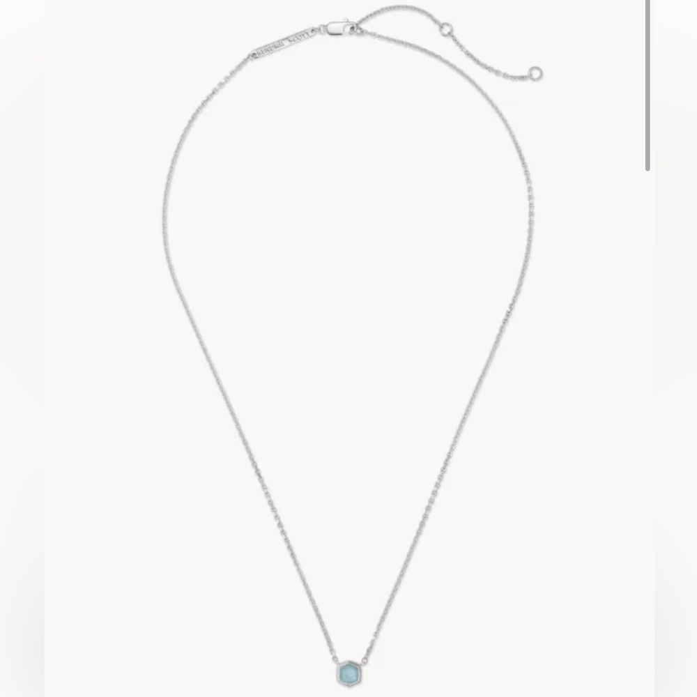 Kendra Scott Davie Sterling Silver Pendant Necklace in Aquamarine